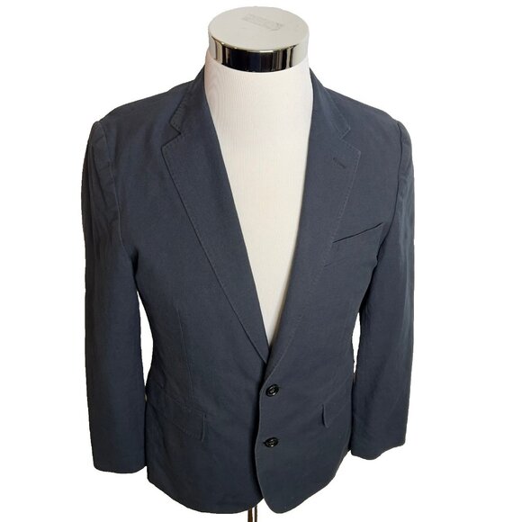J.Crew $248 Ludlow Slim Fit Unstructured Suit Jacket Cotton Linen 39R AU428 Ink - Picture 5 of 13